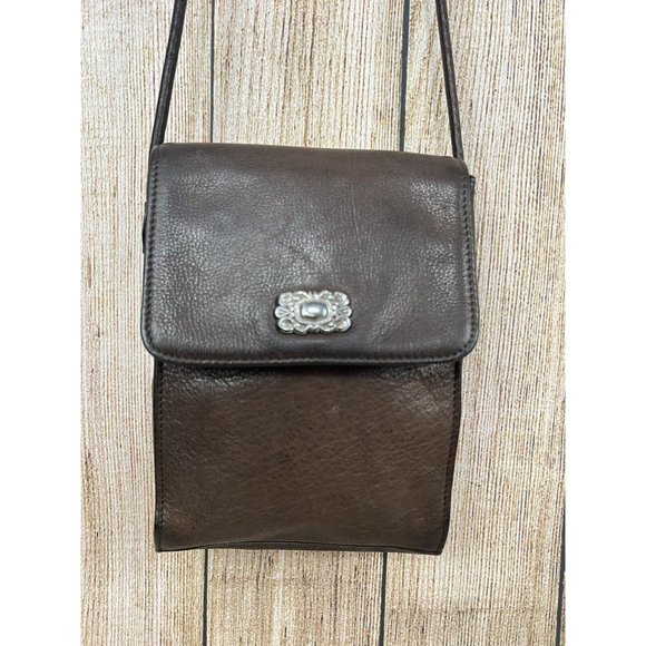 Vintage Fossil Leather Handbag Crossbody Shoulder Purse Brown Small Minimalist - Picture 2 of 10